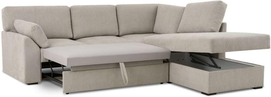 Home affaire Hoekbank Citry Breedte 242 cm chenille bedfunctie bedlade L-vorm (304-delig) - Foto 8