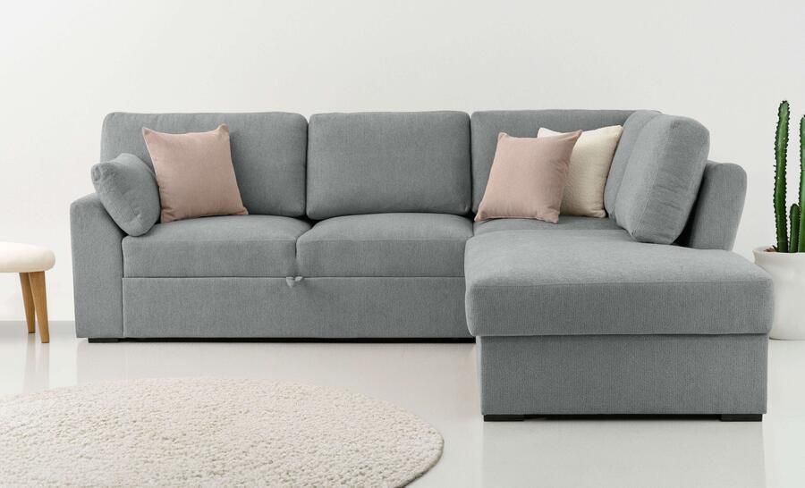 Home affaire Hoekbank Citry Breedte 242 cm chenille bedfunctie bedlade L-vorm (304-delig) - Foto 11