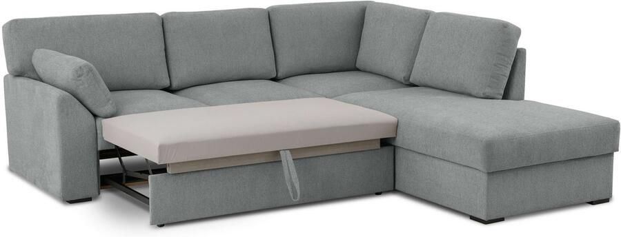 Home affaire Hoekbank Citry Breedte 242 cm chenille bedfunctie bedlade L-vorm (304-delig) - Foto 6