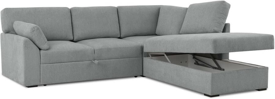 Home affaire Hoekbank Citry Breedte 242 cm chenille bedfunctie bedlade L-vorm (304-delig) - Foto 9