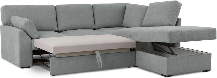 Home affaire Hoekbank Citry Breedte 242 cm chenille bedfunctie bedlade L-vorm (304-delig) - Foto 8