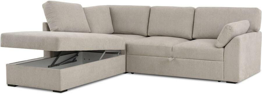 Home affaire Hoekbank Citry Breedte 242 cm chenille bedfunctie bedlade L-vorm (304-delig) - Foto 9