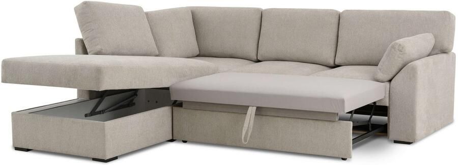 Home affaire Hoekbank Citry Breedte 242 cm chenille bedfunctie bedlade L-vorm (304-delig) - Foto 8