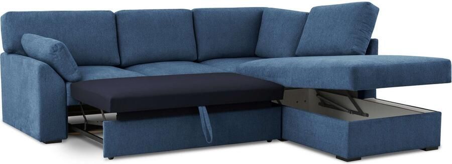 Home affaire Hoekbank Citry Breedte 242 cm chenille bedfunctie bedlade L-vorm (304-delig) - Foto 7