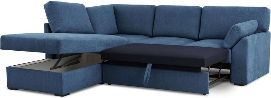 Home affaire Hoekbank Citry Breedte 242 cm chenille bedfunctie bedlade L-vorm (304-delig) - Foto 7