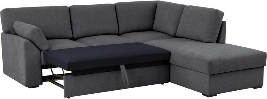 Home affaire Hoekbank Citry Breedte 242 cm chenille bedfunctie bedlade L-vorm (304-delig) - Foto 6