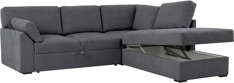 Home affaire Hoekbank Citry Breedte 242 cm chenille bedfunctie bedlade L-vorm (304-delig) - Foto 9