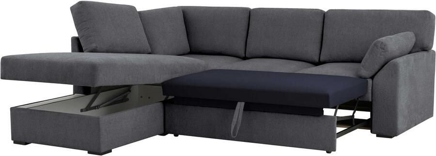 Home affaire Hoekbank Citry Breedte 242 cm chenille bedfunctie bedlade L-vorm (304-delig) - Foto 8