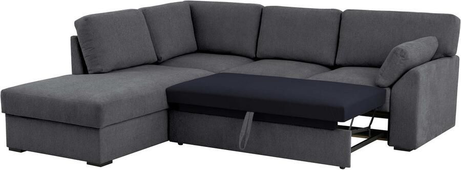 Home affaire Hoekbank Citry Breedte 242 cm chenille bedfunctie bedlade L-vorm (304-delig) - Foto 6