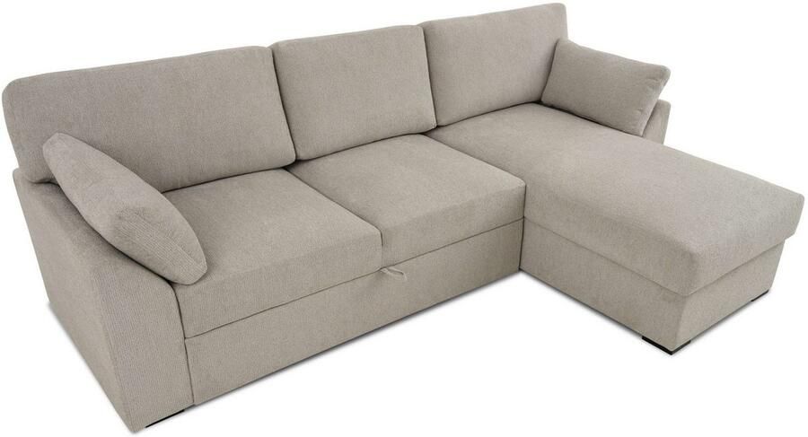 Home affaire Hoekbank Citry Breedte 246 cm chenille bedfunctie bedlade L-vorm - Foto 4