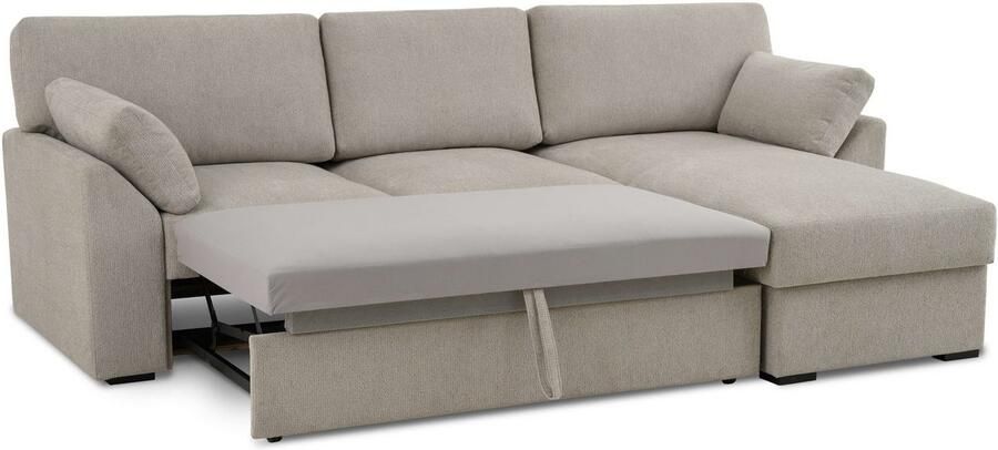 Home affaire Hoekbank Citry Breedte 246 cm chenille bedfunctie bedlade L-vorm - Foto 5