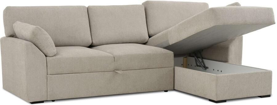 Home affaire Hoekbank Citry Breedte 246 cm chenille bedfunctie bedlade L-vorm - Foto 10