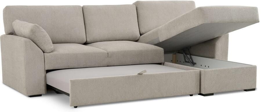 Home affaire Hoekbank Citry Breedte 246 cm chenille bedfunctie bedlade L-vorm - Foto 6
