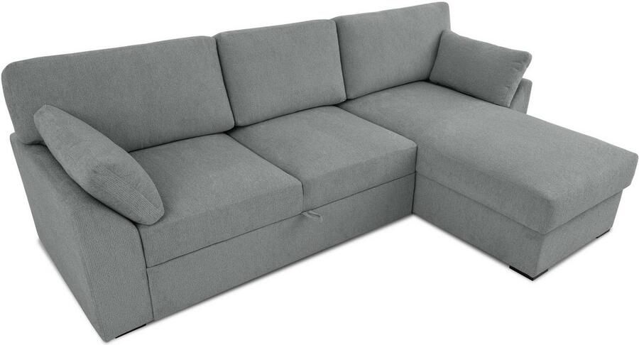 Home affaire Hoekbank Citry Breedte 246 cm chenille bedfunctie bedlade L-vorm - Foto 4