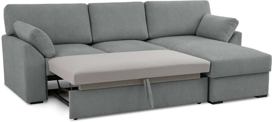Home affaire Hoekbank Citry Breedte 246 cm chenille bedfunctie bedlade L-vorm - Foto 5