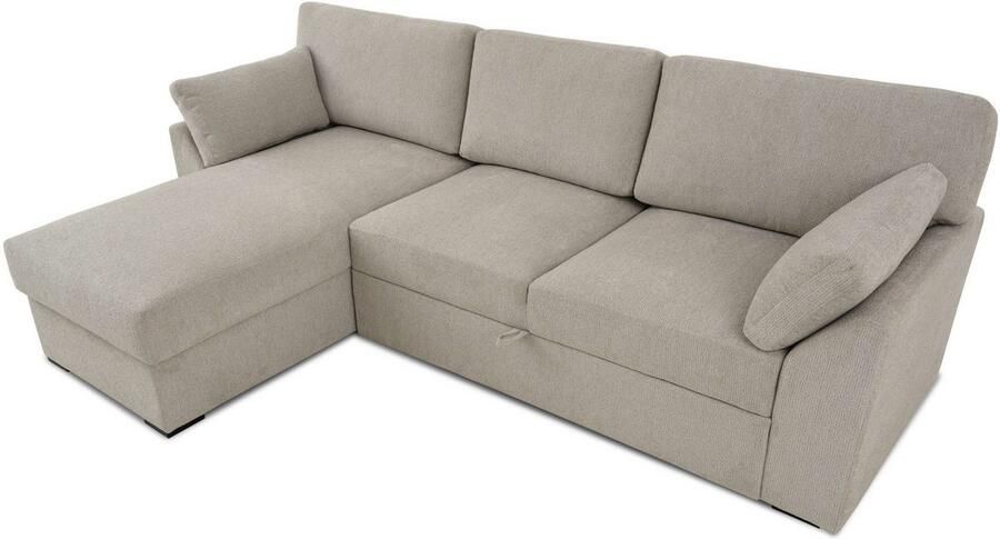 Home affaire Hoekbank Citry Breedte 246 cm chenille bedfunctie bedlade L-vorm - Foto 4
