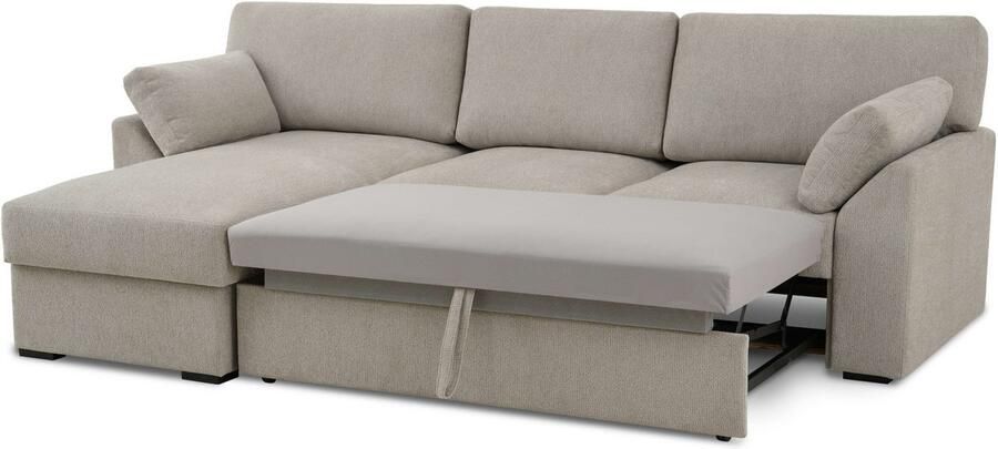 Home affaire Hoekbank Citry Breedte 246 cm chenille bedfunctie bedlade L-vorm - Foto 5