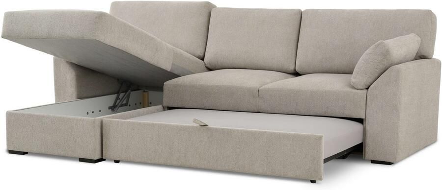 Home affaire Hoekbank Citry Breedte 246 cm chenille bedfunctie bedlade L-vorm - Foto 6