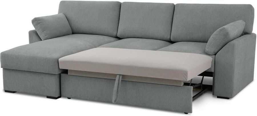 Home affaire Hoekbank Citry Breedte 246 cm chenille bedfunctie bedlade L-vorm - Foto 5