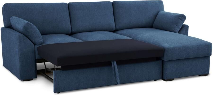 Home affaire Hoekbank Citry Breedte 246 cm chenille bedfunctie bedlade L-vorm - Foto 5