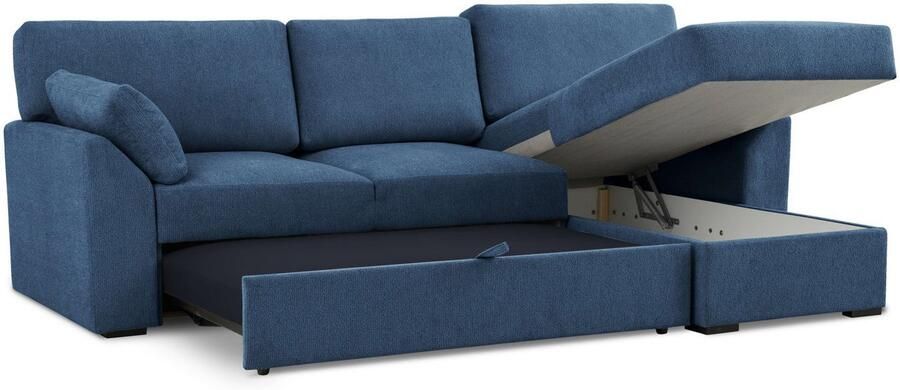 Home affaire Hoekbank Citry Breedte 246 cm chenille bedfunctie bedlade L-vorm - Foto 6