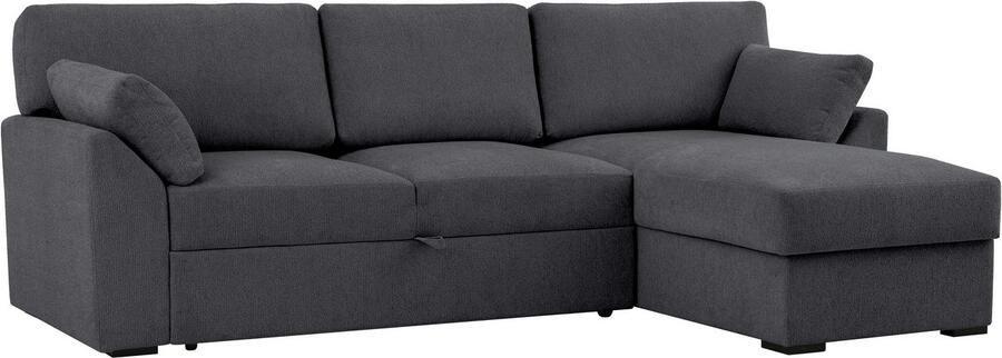 Home affaire Hoekbank Citry Breedte 246 cm chenille bedfunctie bedlade L-vorm - Foto 11