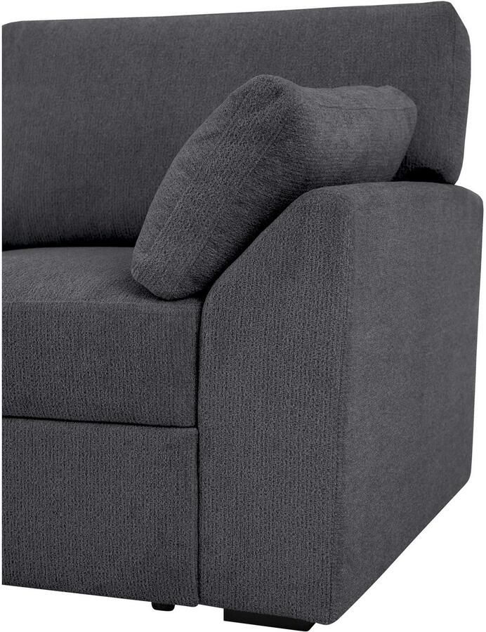 Home affaire Hoekbank Citry Breedte 246 cm chenille bedfunctie bedlade L-vorm