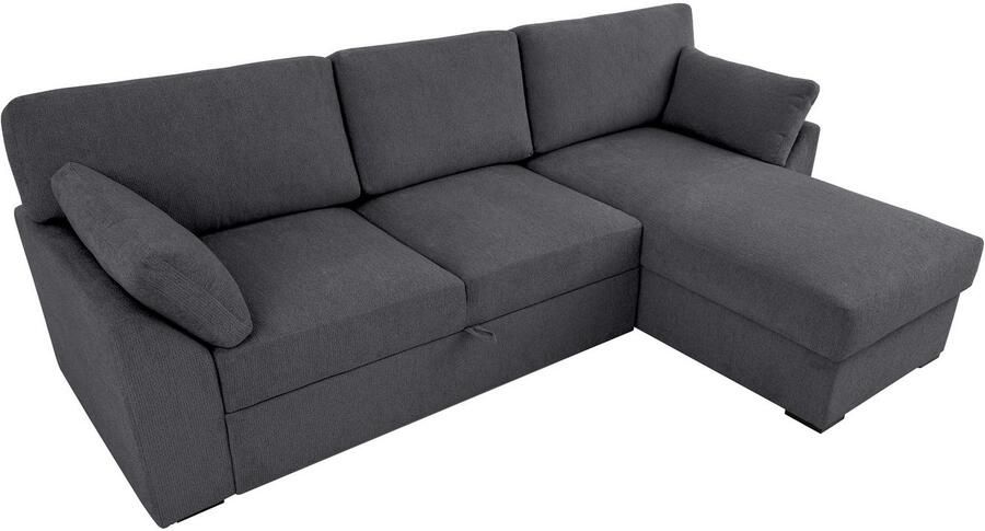 Home affaire Hoekbank Citry Breedte 246 cm chenille bedfunctie bedlade L-vorm - Foto 4