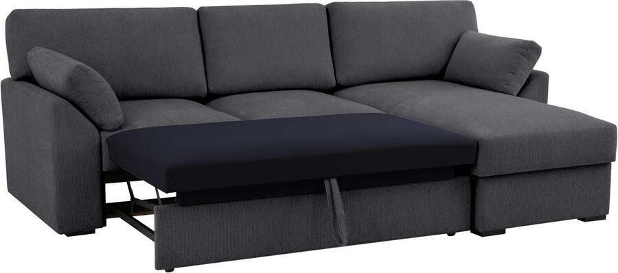 Home affaire Hoekbank Citry Breedte 246 cm chenille bedfunctie bedlade L-vorm - Foto 5