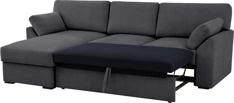 Home affaire Hoekbank Citry Breedte 246 cm chenille bedfunctie bedlade L-vorm - Foto 5