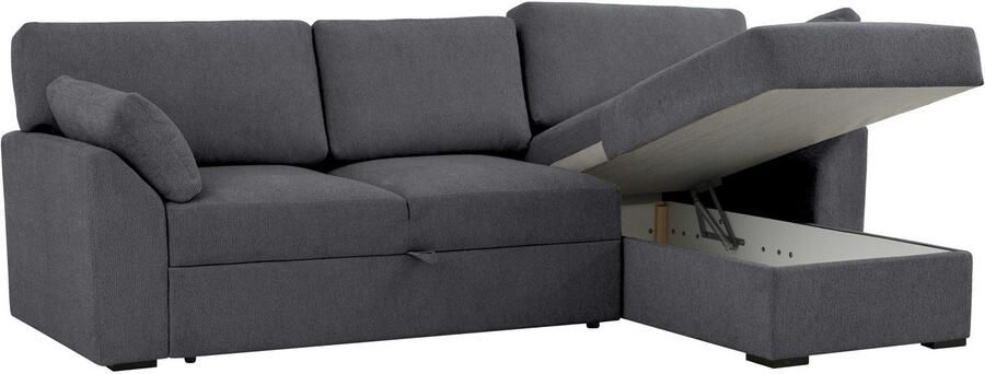 Home affaire Hoekbank Citry Breedte 246 cm chenille bedfunctie bedlade L-vorm - Foto 10
