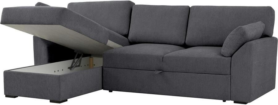 Home affaire Hoekbank Citry Breedte 246 cm chenille bedfunctie bedlade L-vorm - Foto 10