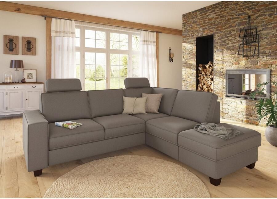 Home affaire Hoekbank County L-model naar keuze ottomane links of rechts met binnenveringsinterieur (2-delig) - Foto 4