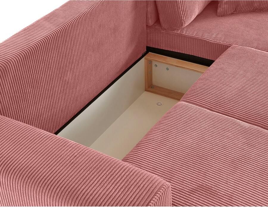 Home affaire Hoekbank Györ L-vorm optioneel met bedfunctie en bedlade inclusief 2 sierkussens - Foto 5