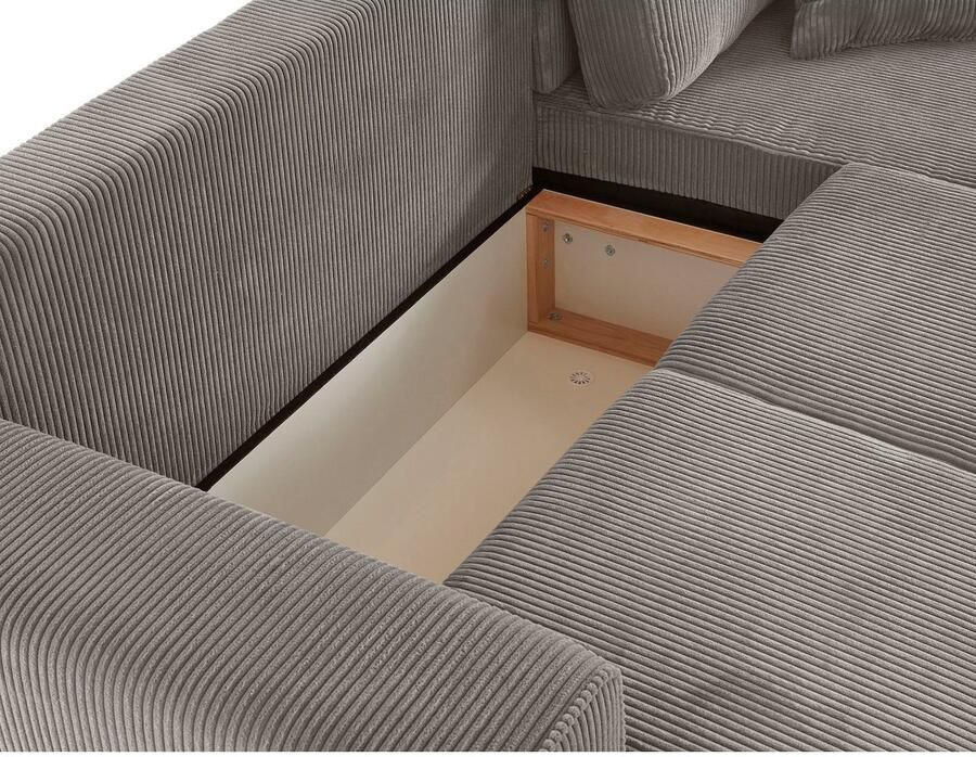 Home affaire Hoekbank Györ L-vorm optioneel met bedfunctie en bedlade inclusief 2 sierkussens