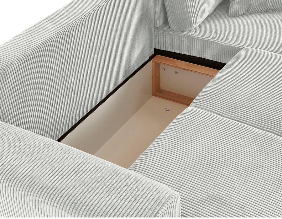 Home affaire Hoekbank Györ L-vorm optioneel met bedfunctie en bedlade inclusief 2 sierkussens