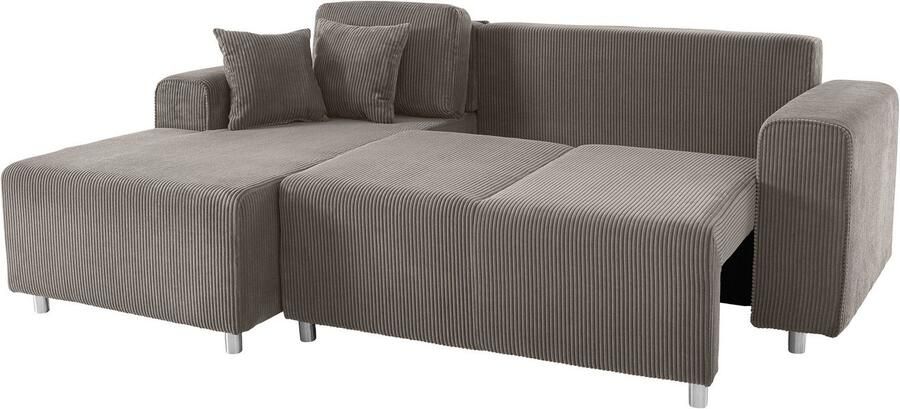 Home affaire Hoekbank Györ L-vorm optioneel met bedfunctie en bedlade inclusief 2 sierkussens - Foto 4