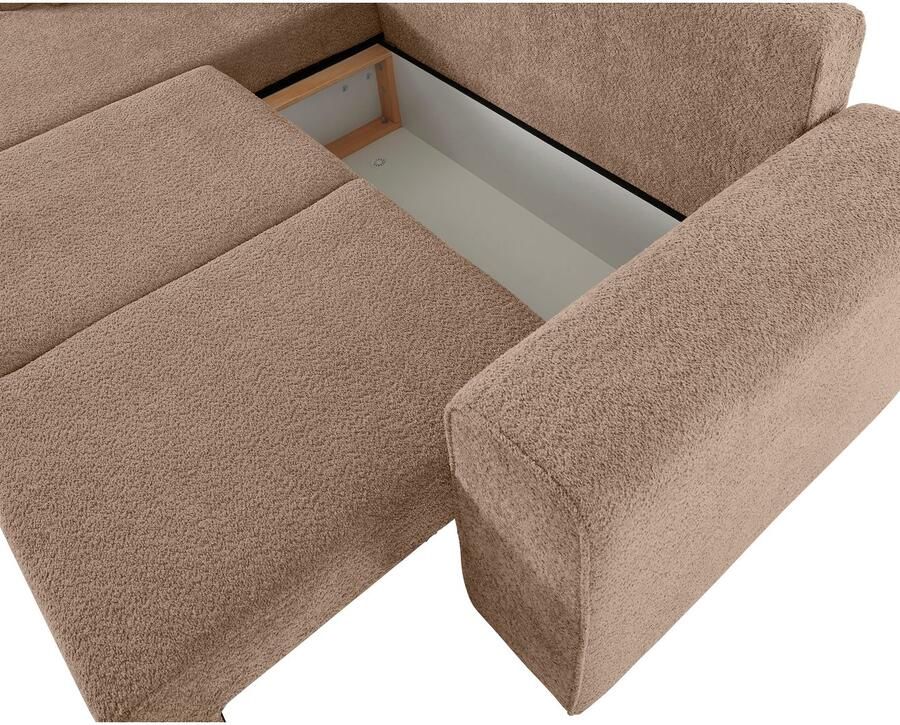 Home affaire Hoekbank Györ L-vorm optioneel met bedfunctie en bedlade inclusief 2 sierkussens - Foto 2