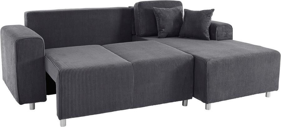 Home affaire Hoekbank Györ L-vorm optioneel met bedfunctie en bedlade inclusief 2 sierkussens - Foto 4