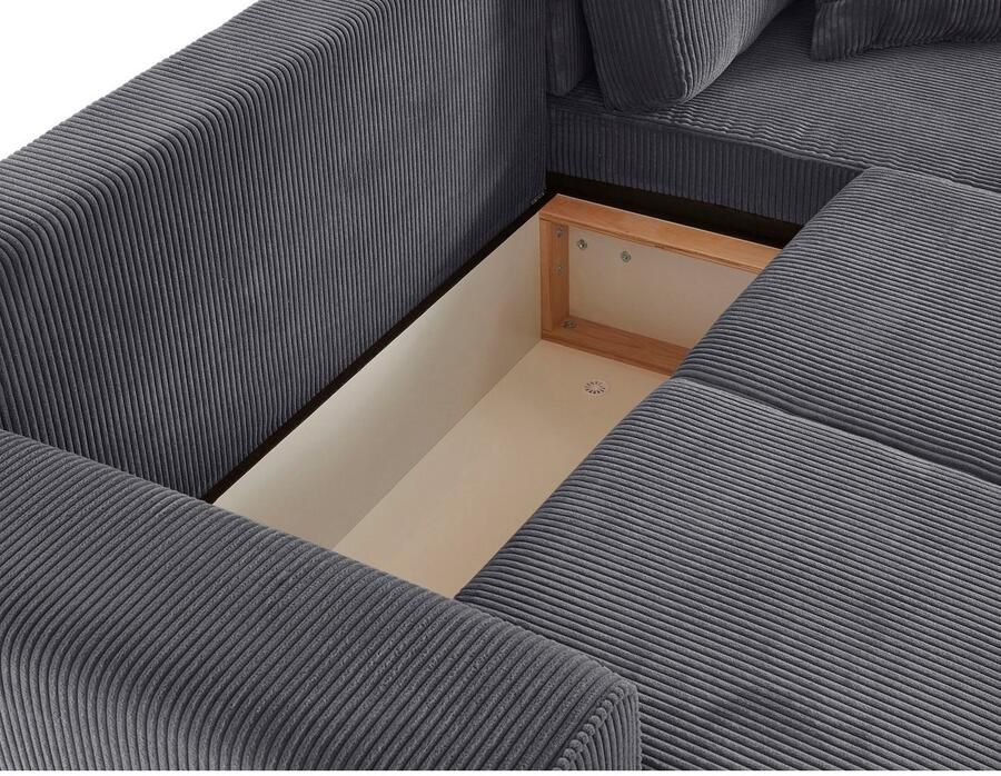 Home affaire Hoekbank Györ L-vorm optioneel met bedfunctie en bedlade inclusief 2 sierkussens