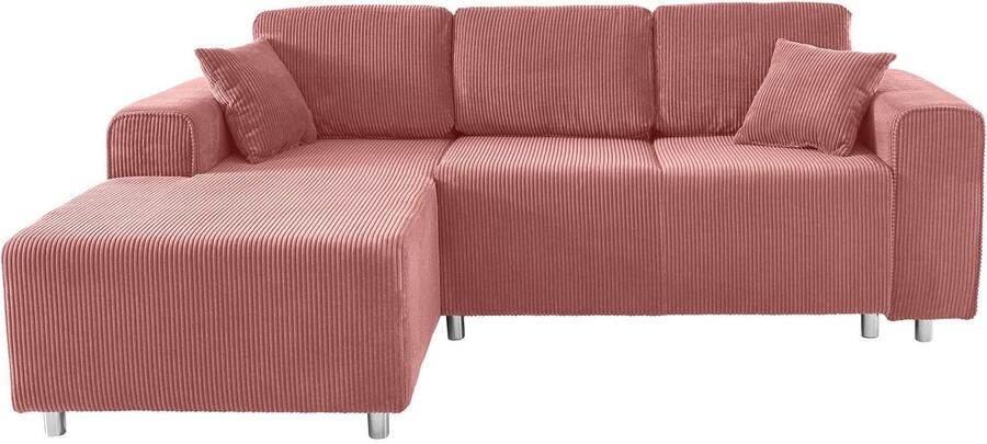 Home affaire Hoekbank Györ L-vorm optioneel met bedfunctie en bedlade inclusief 2 sierkussens - Foto 3