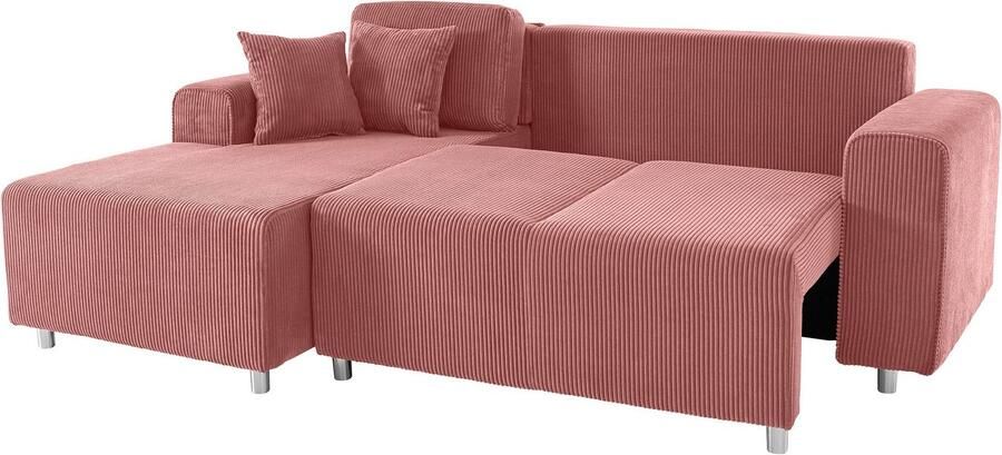 Home affaire Hoekbank Györ L-vorm optioneel met bedfunctie en bedlade inclusief 2 sierkussens - Foto 3