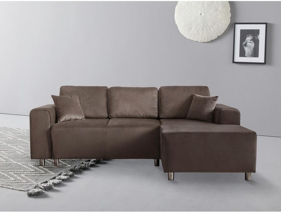 Home affaire Hoekbank Györ L-vorm optioneel met bedfunctie en bedlade inclusief 2 sierkussens - Foto 3