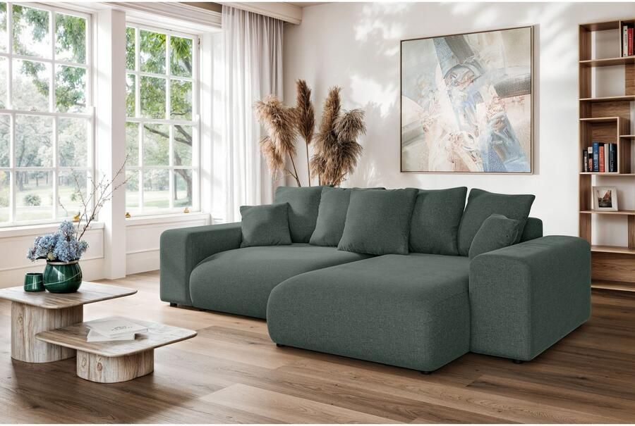 Home affaire Hoekbank LAKESIDE met bedfunctie en bedlade B D H 257 166 84 cm L-vorm recamiere aan beide zijden monteerbaar golfondersteuning - Foto 11