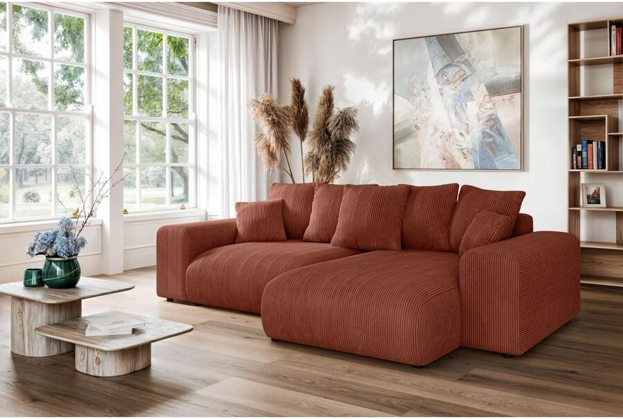 Home affaire Hoekbank LAKESIDE met bedfunctie en bedlade B D H 257 166 84 cm L-vorm recamiere aan beide zijden monteerbaar golfondersteuning - Foto 11