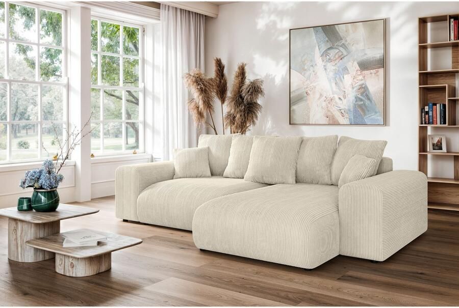 Home affaire Hoekbank LAKESIDE met bedfunctie en bedlade B D H 257 166 84 cm L-vorm recamiere aan beide zijden monteerbaar golfondersteuning - Foto 10