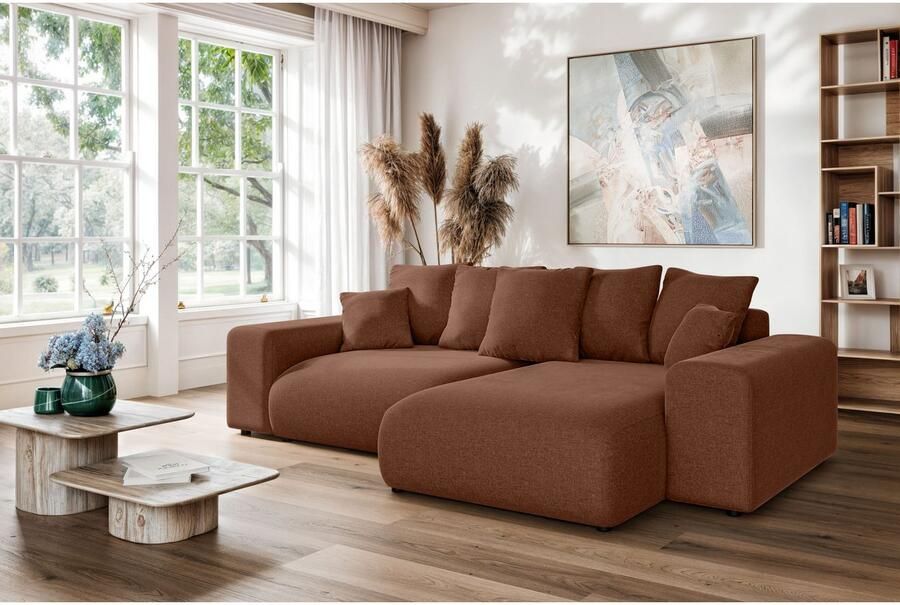 Home affaire Hoekbank LAKESIDE met bedfunctie en bedlade B D H 257 166 84 cm L-vorm recamiere aan beide zijden monteerbaar golfondersteuning - Foto 11