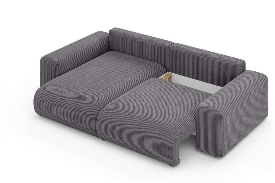 Home affaire Hoekbank LAKESIDE met bedfunctie en bedlade B D H 257 166 84 cm L-vorm recamiere aan beide zijden monteerbaar golfondersteuning - Foto 2