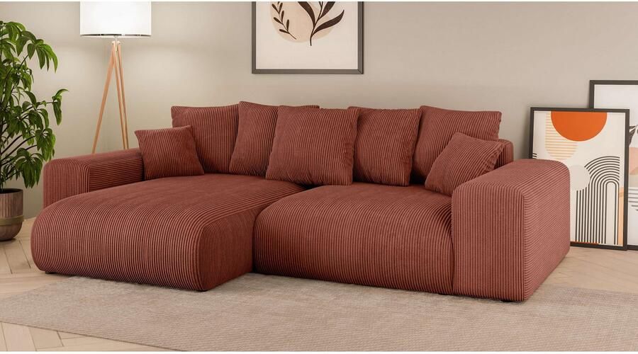 Home affaire Hoekbank LAKESIDE met bedfunctie en bedlade B D H 257 166 84 cm L-vorm recamiere aan beide zijden monteerbaar golfondersteuning - Foto 7