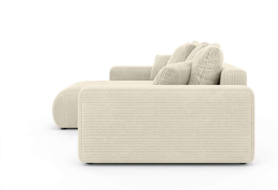 Home affaire Hoekbank LAKESIDE met bedfunctie en bedlade B D H 257 166 84 cm L-vorm recamiere aan beide zijden monteerbaar golfondersteuning